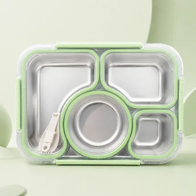 4 Compartment Lunch Box Stainless Steel Tiffin Box.